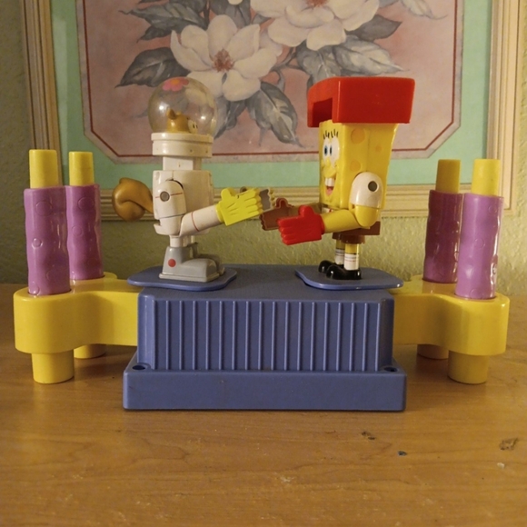 Spongebob Squarepants & Sandy Rock ‘Em Sock ‘Em Robots Boxing TESTED Mattel 2004 - Picture 1 of 7